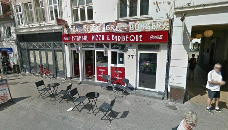Hos Istanbul Barbeque i Odense blev kød målt til alt for varme temperaturer. Foto: Google Street View