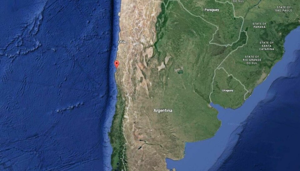Jordskælvet ramte ud for kysten i QuiqimFoto: Google Earth