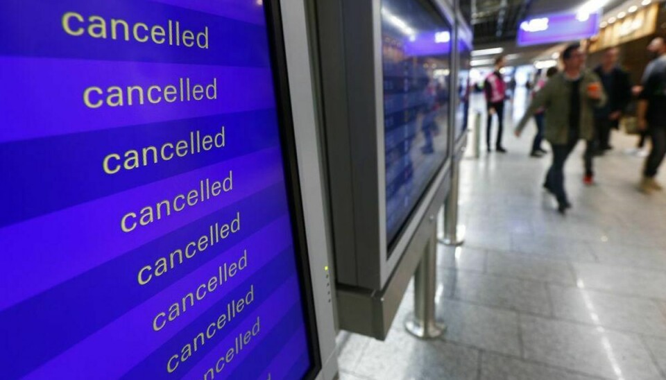 Mange af Lufthansas afgange er aflyst mandag på grund af strejke. Foto: Ralph Orlowski/Scanpix