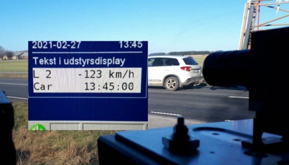 Bøv-hoveder på Bovvej Klip. 123 i timen, hvor grænsen er 80. Foto: Syd- og Sønderjyllands Politi.