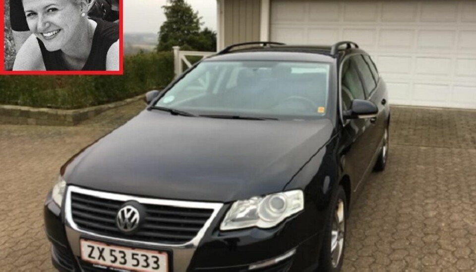Katja sad i haven – foran huset stjal tyve bilen