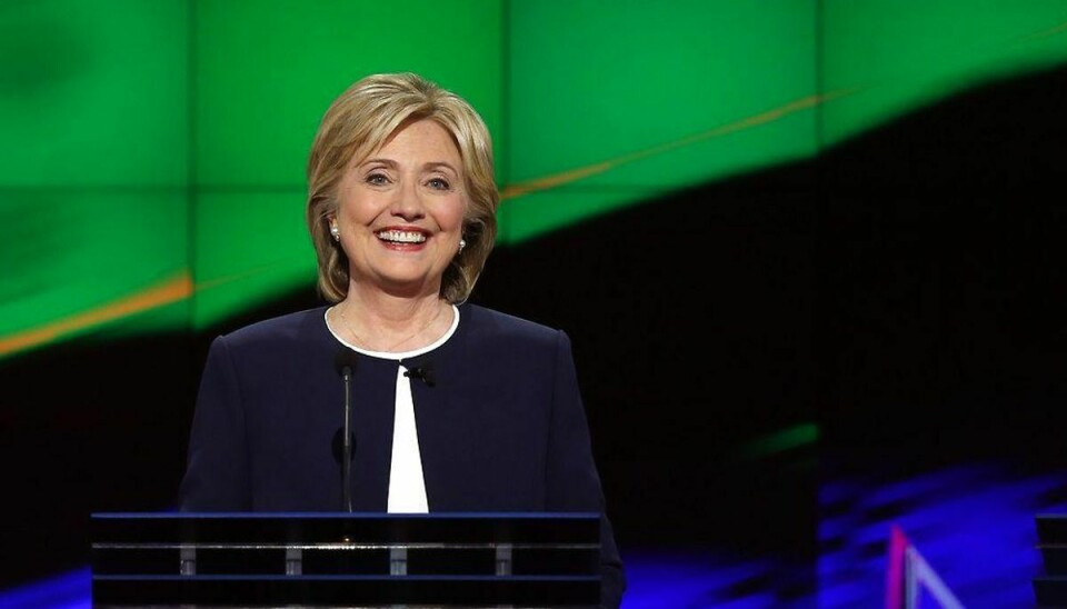 Hillary Clinton inddrog i gårsdagens TV-debat vort lille land, Danmark. Foto: Joe Raedle/Scanpix