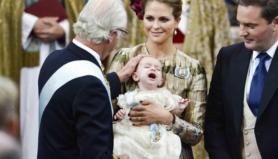 Så er den lille ny svenske prins blevet døbt. Foto: Scanpix