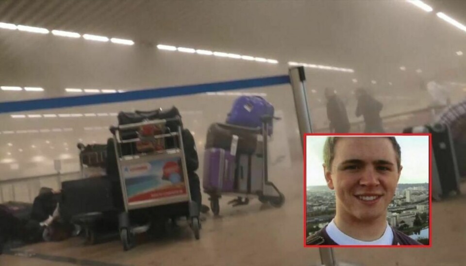 19-årige Mason Wells fra den amerikanske stat Utah blev hårdt såret ved terror-angrebet i Bruxelles’ lufthavn. Det var hans tredje møde med terror. Foto: Ritzau (indsat: Privatfoto)