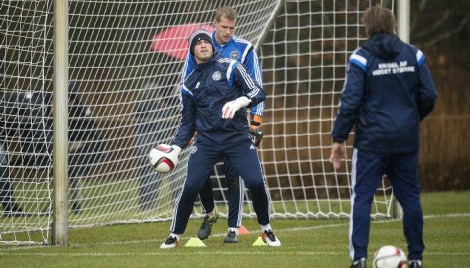 Hareide: God chance for at Schmeichel spiller Kasper Schmeichel er formentlig klar til kampen mod Skotland. Foto: Bo Amstrup/Scanpix