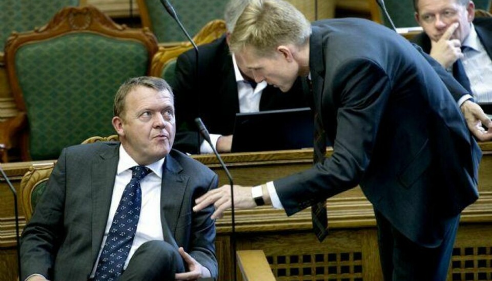 Statsminister Lars Løkke Rasmussen (V) kæmper for at lande en aftale, som skal finansiere den skrottede PSO-afgift. Foto: Keld Navntoft/Scanpix