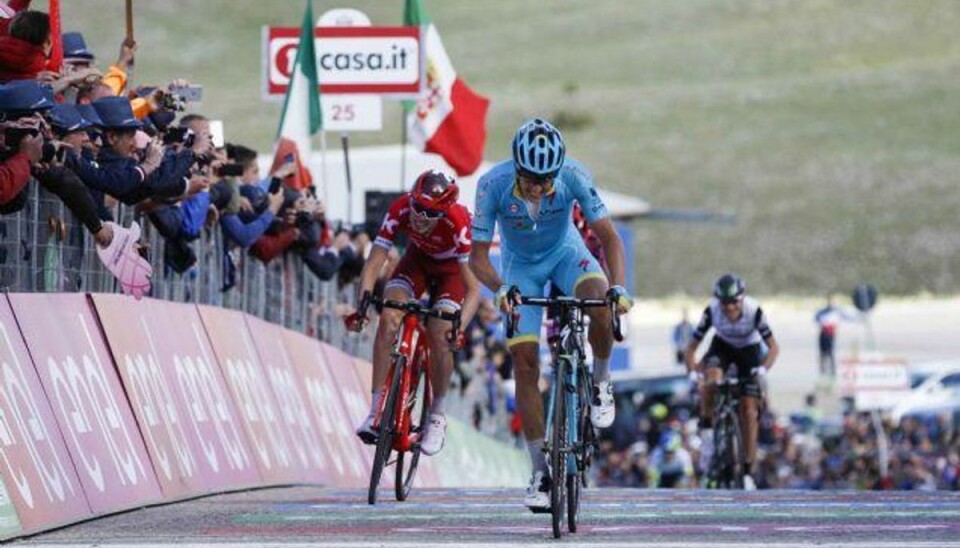 Slovener vinder enkeltstart i Giro d’Italia Jakob Fuglsang kunne ikke blande sig i toppen, men avancerede i det samlede klassement, da der søndag blev kørt enkeltstart i Giro d’Italia. Arkivfoto. Foto: Lapresse/belen Sivori/Scanpix