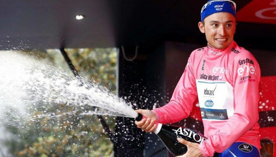 Italiener vinder etape og tager førertrøjen i Giroen Gianluca Brambilla (Etixx-Quick Step) vandt 8. etape af Giro d’Italia. Foto: LUK BENIES/Scanpix.