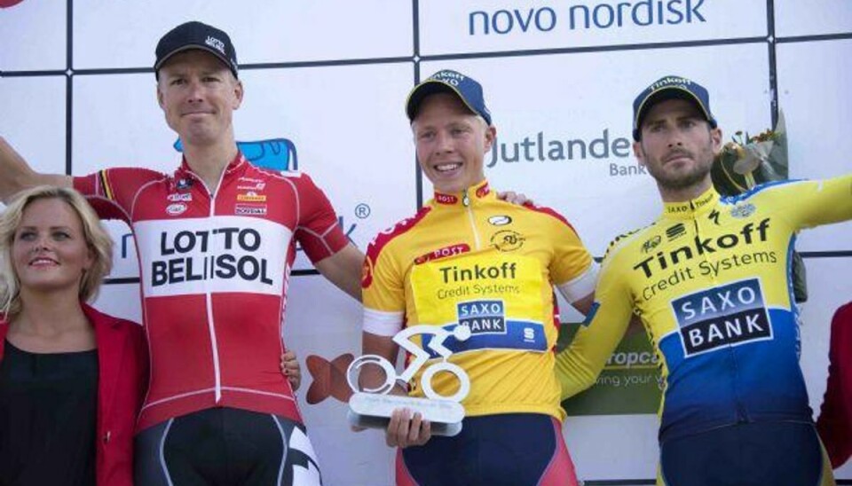 Roger Kluge snyder sprinterne i Giroen Lars Bak (tv.) spillede en stor rolle i afgørelsen på 17. etape af Giro d’Italia. (Arkivfoto) Foto: Thomas Sjoerup/Scanpix