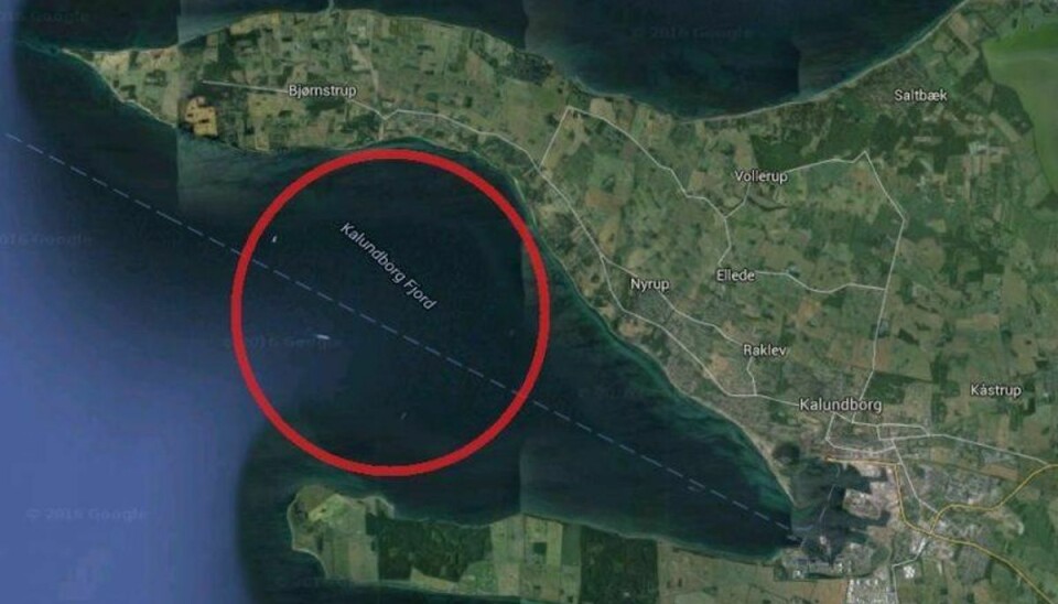 En mand blev søndag aften reddet op af Kalundborg Fjord, efter han var faldet ud af en jolle. Foto: Google Maps.