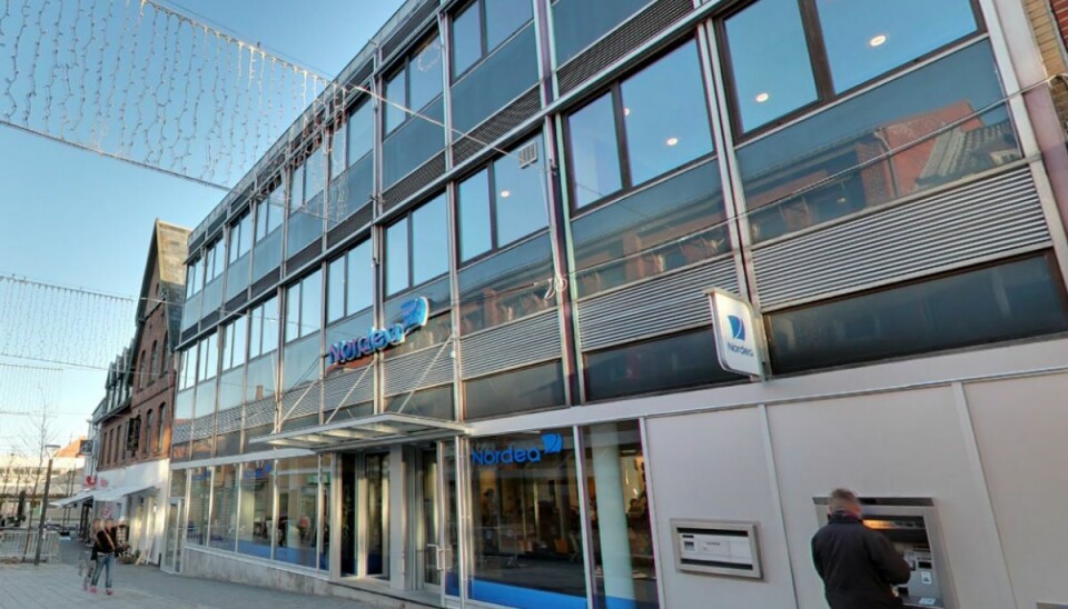 Maskerede bankrøvere slår til mod Nordea Foto: Google Maps.