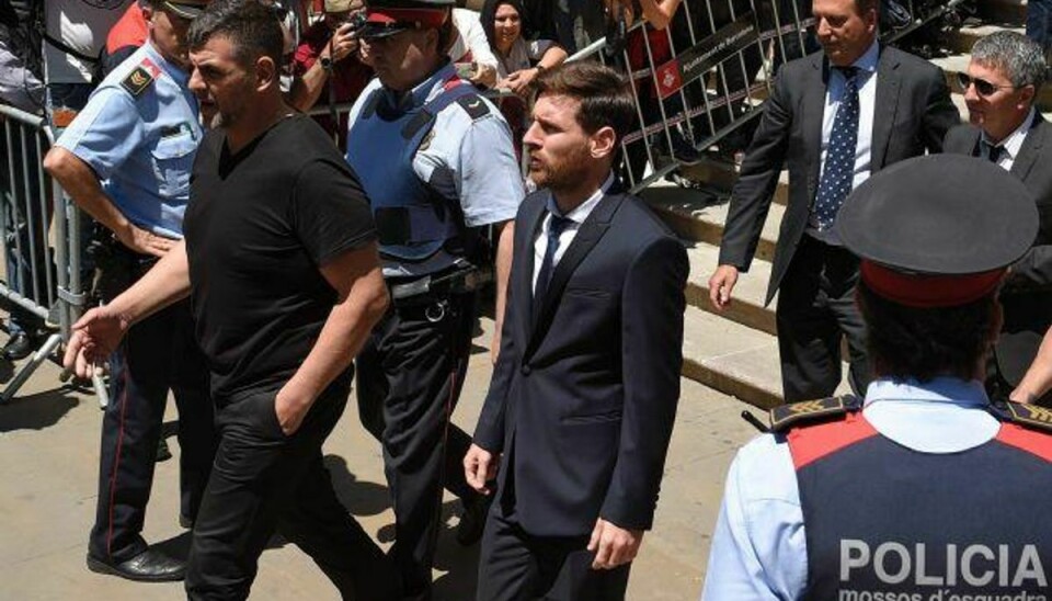 Lionel Messi mødte op i retten torsdag for at vidne i sagen om skatteunddragelse. Foto: Lluis Gene/AFP