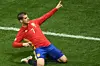 Alvaro Morata blev den første dobbelte målscorer i samme kamp ved EM, da han lavede to mål for Spanien, der vandt 3-0 over Tyrkiet. Foto: Bertrand Langlois/AFP