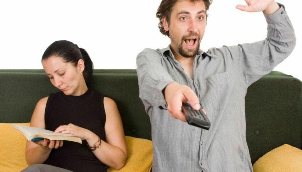 De mange sportstimer i tv giver anledning irritation og skænderier i hjemmet. Foto: Colourbox.com (Modelfoto)