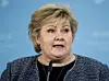 Den norske statsminister Erna Solberg har fået en bøde på 20.000 kroner. Foto: Berit Roald / NTB