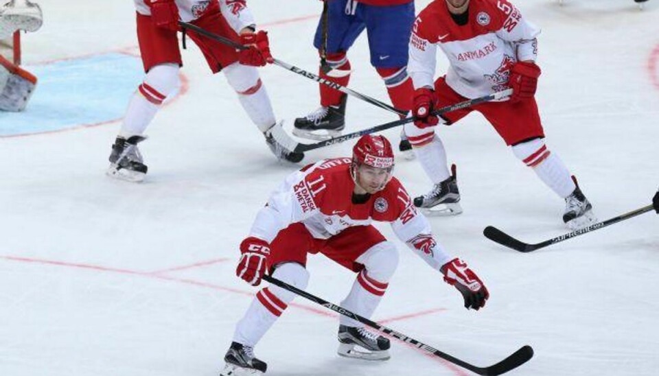 Patrick Bjorkstrand var med, da Danmark nåede kvartfinalen ved VM i ishockey i maj. Nu prøver han lykken i Nordamerika. Foto: Jan Korsgaard/Scanpix