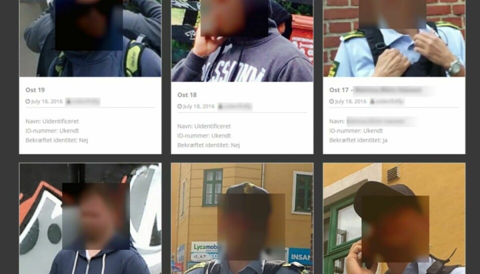 Newsbreak.dk har valgt at sløre navne, ansigter og anden information, der kan afsløre betjentenes identiteter. Foto: Screendump