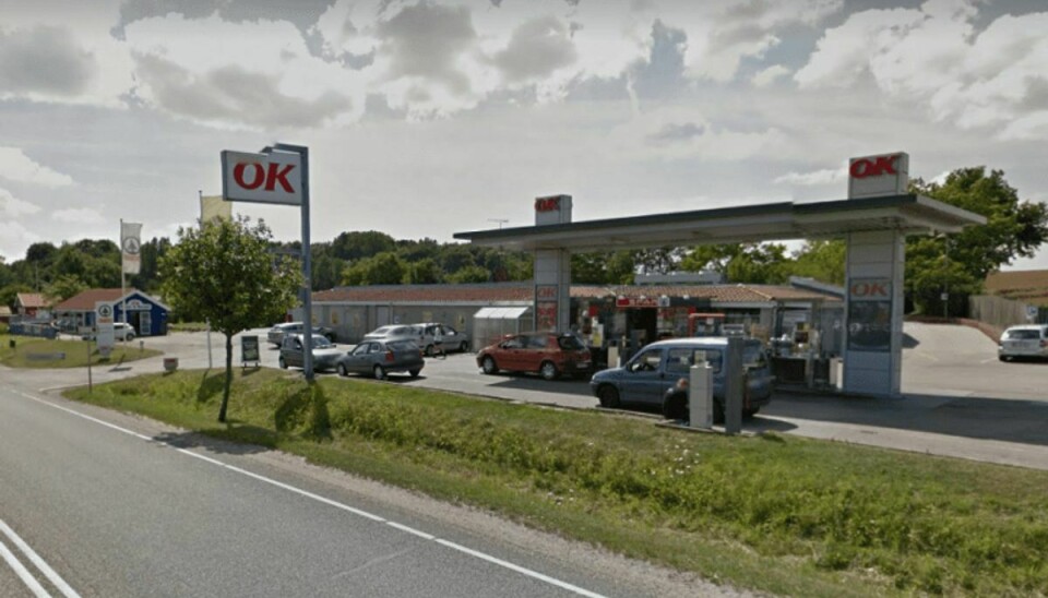 En 20-årig kvinde blev angiveligt bortført af sin 26-årige ekskæreste fra denne OK benzintank på Hornsherredvej i Gevninge. Foto: Google Street View.