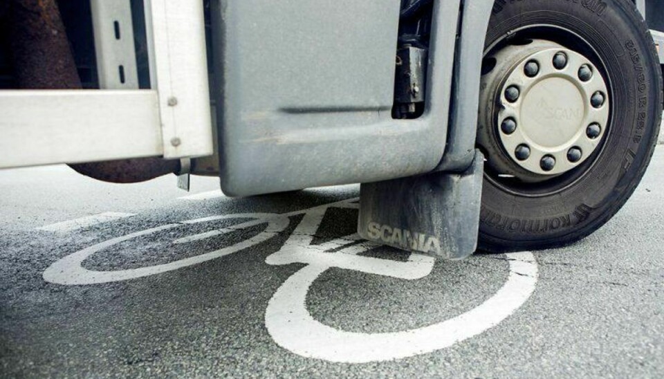 Højresvingsulykker er hvert år årsag til et eller flere dødsfald i trafikken i Danmark. Foto: Scanpix.
