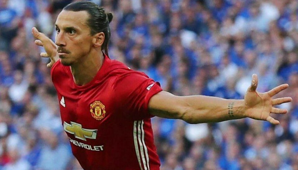 Zlatan Ibrahimovic blev matchvinder i sin første betydningsfulde kamp for Manchester United. Foto: Scanpix/Reuters / Eddie Keogh Livepic EDITORIAL USE ONLY.No use with unauthorized audio, video, data, fixture lists, club/league logos or “live” services. Online in-match use limited to 45 images, no video emulation.No use in betting, games or single club/league/player publications. Please contact your account representative for further details.