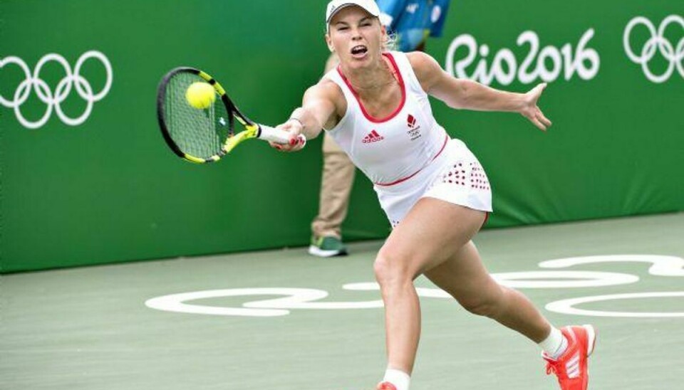 Caroline Wozniacki var oppe imod den dobbelte Wimbledon-mester Petra Kvitova i anden runde i tennisturneringen ved OL. Foto: Jens Nørgaard Larsen/Scanpix
