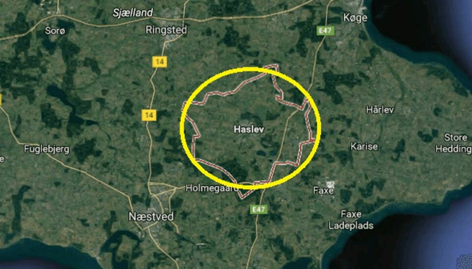 Sydsjællands og Lolland-Falsters Politi efterlyser en 25-årig autistisk mand, der er gået fra sit hjem i Haslev. Foto: Google Maps.
