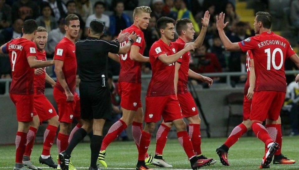 Polen smider point ude mod Kasakhstan i Danmarks gruppe Polen satte en 2-0-føring over styr. Foto: STANISLAV FILIPPOV/Scanpix.