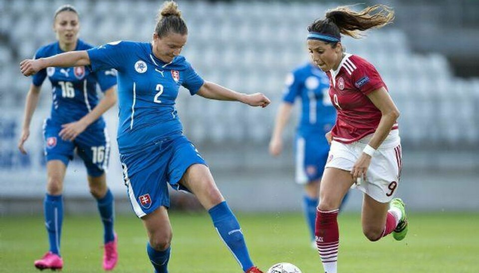 Nadia Nadim scorede to af Danmarks mål i storsejren. Foto: Henning Bagger/Scanpix