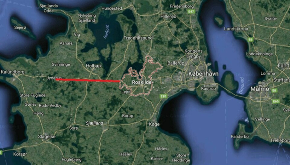En vild biljagt tværs over Sjælland resulterede i tre anholdte. Nu efterlyser politiet vidner. Foto: Google Maps.