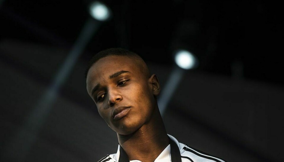 Den 25-årige rapper Jamaika med det borgerlige navn Sharmarke Omar Ali er onsdag ved Retten i Esbjerg blevet idømt forvaring for to grove overfald og vidnetrusler.(Foto: Ida Marie Odgaard/Scanpix)