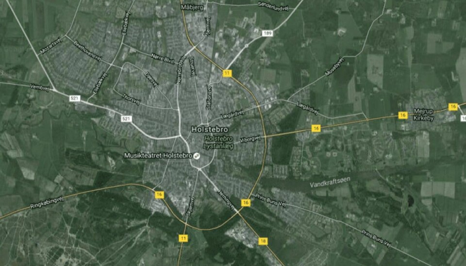 Episoden med de smadrede tænder fandt sted på Viborgvej i Holstebro. Foto: Google Maps.