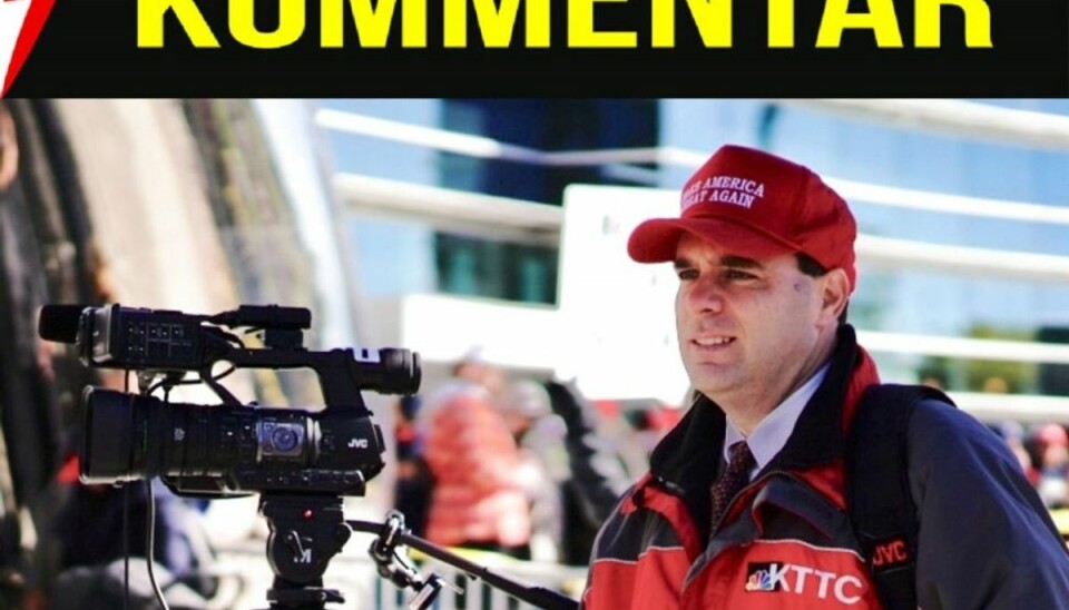 Journalister er fyldt med løgn, fis og ballet Denne TV-journalist blev fyret fordi han bar en provenlig Trump-hat. Foto: Mark Vancleave/AP/Ritzau Scanpix