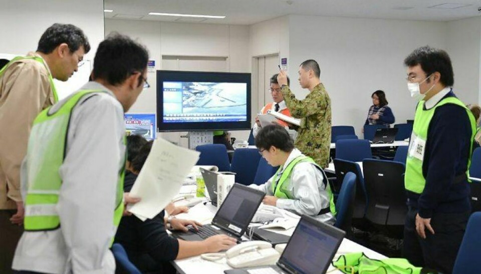 Der samles data ind for det jordskælv, der forårsagede mandagens tsunami i Japan. Foto: JIJI PRESS / Japan OUT /Scanpix.