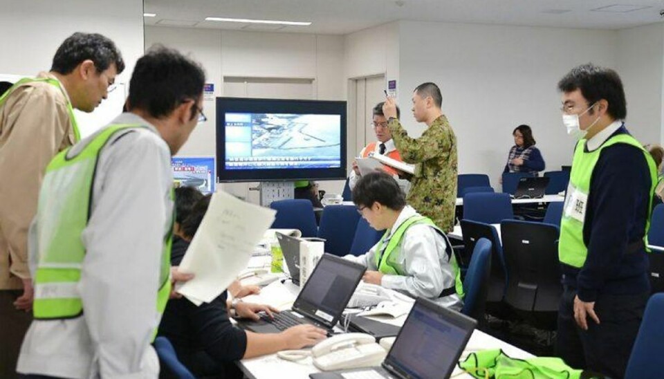 Tsunami rammer Japan efter kraftigt jordskælv Der samles data ind for det jordskælv, der forårsagede mandagens tsunami i Japan. Foto: JIJI PRESS / Japan OUT /Scanpix.