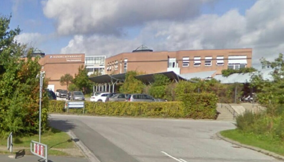 Her på handelsgymnasiet har man ved en fejl lækket 240 elevers cpr-numre på nettet. Foto: Google Street View.