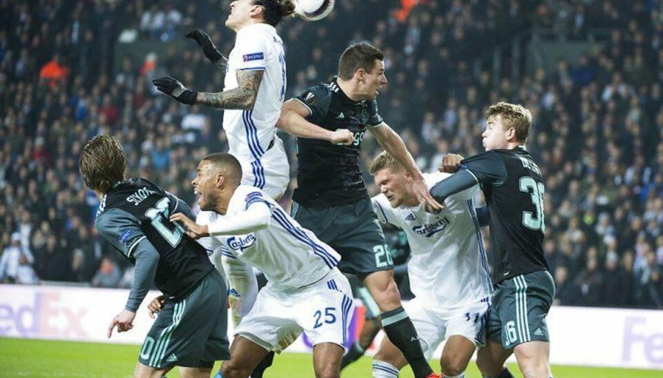 Europa League 1/8 finale. FC København slår AFC Ajax 2-1. Andreas Cornelius, Mathias ‘Zanka’ Jørgensen og Federico Santander. (Foto: Claus Bech/Scanpix 2017) Europa League 1/8 finale. FC København slår AFC Ajax 2-1. Andreas Cornelius, Mathias ‘Zanka’ Jørgensen og Federico Santander. (Foto: Claus Bech/Scanpix 2017)