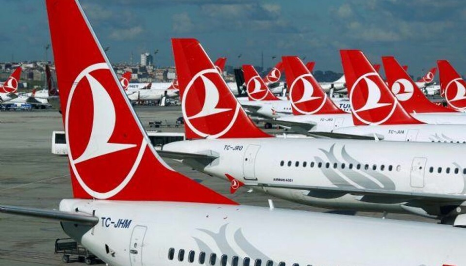 USA forbyder bærbare computere i fly Tyrkisk Airlines bekræfter i en skriftlig erklæring, at det er et af de berørte luftfartsselskaber, som rammes af et nyt forbud fra USA mod bærbare computere i kabinen i passagerfly fra otte lande i Mellemøsten og Nordafrika. Foto: Murad Sezer/Reuters