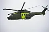 Helikoptere måtte opgive eftersøgningen på grund af dårligt vejr. På næste billede kan du se et billede af den type helikopter, der er savnet. Arkivfoto: Scanpix