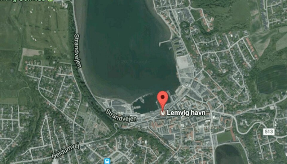 En død mand blev lørdag formiddag opdaget i havnebassinet af forbipasserende. Foto: Google Maps.