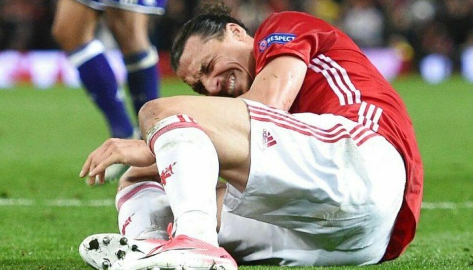 Manchester United bekræfter, at Zlatan er ud på grund af sin knæskade. Foto: Oli SCARFF/Scanpix.