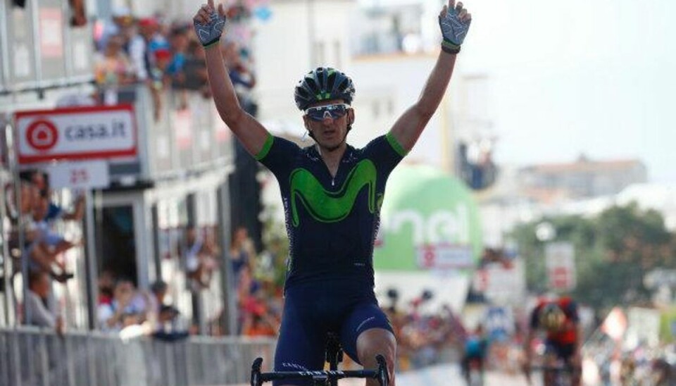Baskisk klatrer slår til på hård Giro-etape Gorka Izagirre fra Movistar vandt lørdagens etape i Giroen. Foto: Luk Benies/AFP