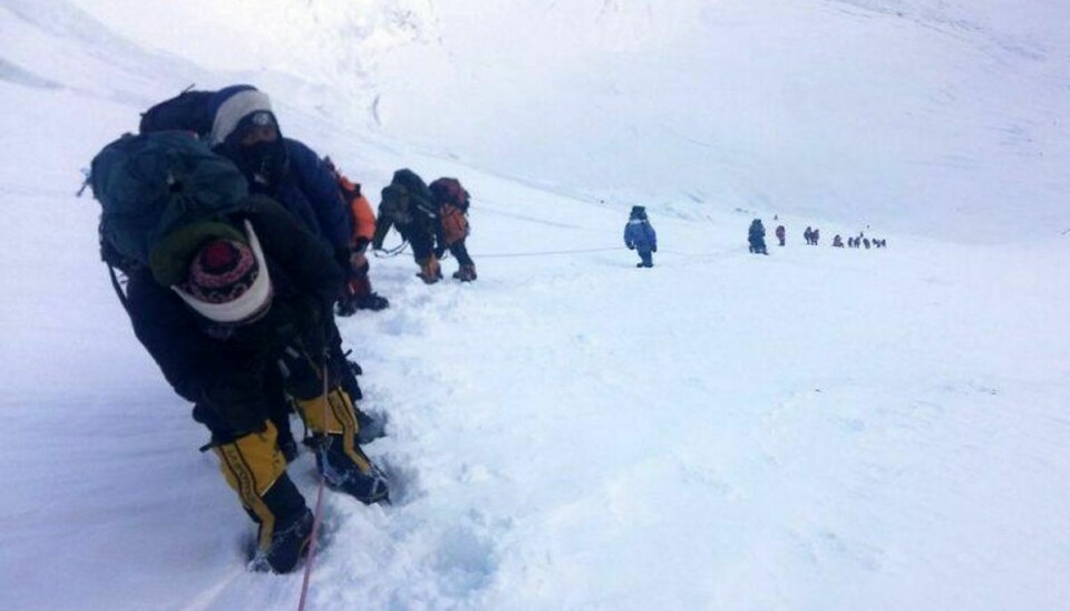 Nu er der godt nyt om Rasmus Kragh fra toppen af Mount Everest. (Foto: NIMA GYALZEN SHERPA/Scanpix 2017)