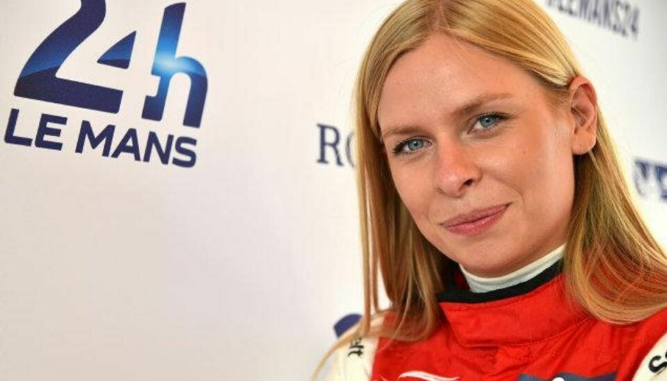 Christina Nielsen har det fint som den eneste danske kvindelige racerkører i Le Mans. Foto: Jean-francois Monier/AFP
