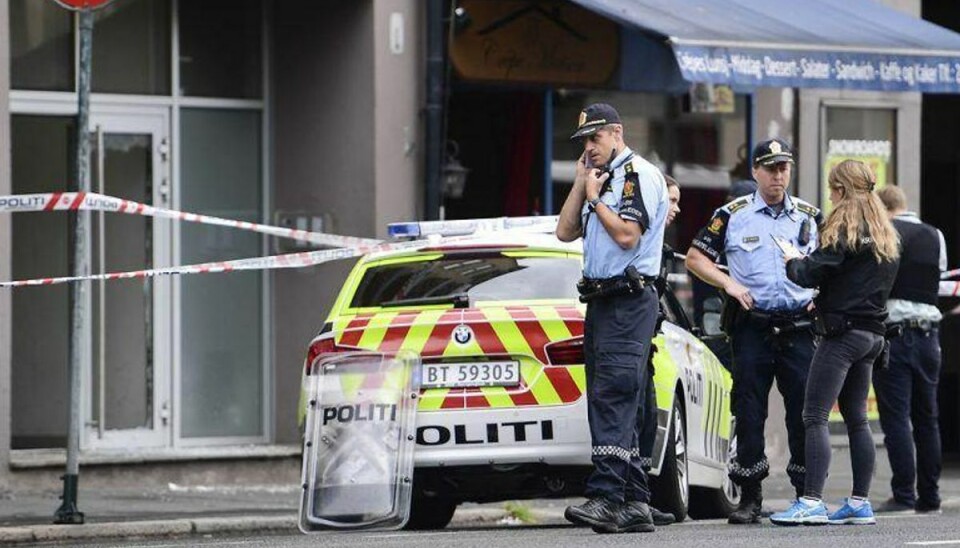 En person er skudt på Majorstua i Oslo torsdag morgen. Det første af dagens to skyderier i Oslo. Foto: Jon Olav Nesvold / Scanpix. En person er skudt på Majorstua i Oslo torsdag morgen. Det første af dagens to skyderier i Oslo. Foto: Jon Olav Nesvold / Scanpix.