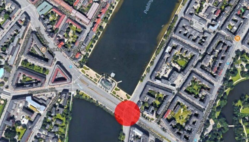 Ulykken er sket i krydset Gyldenløvesgade/Vester Søgade i København. Foto: Google Maps.