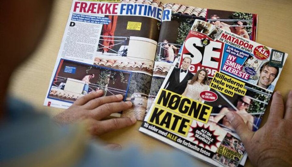 Hertuginde godt betalt: Billeder af topløs Kate koster kassen En fransk domstol har afgjort, at magasinet Closer skal betale 100.000 euro i erstatning for at have bragt billeder af en topløs hertuginde Kate i 2012. Se og Hør bragte også billederne. Foto: Torkil Adsersen/Scanpix