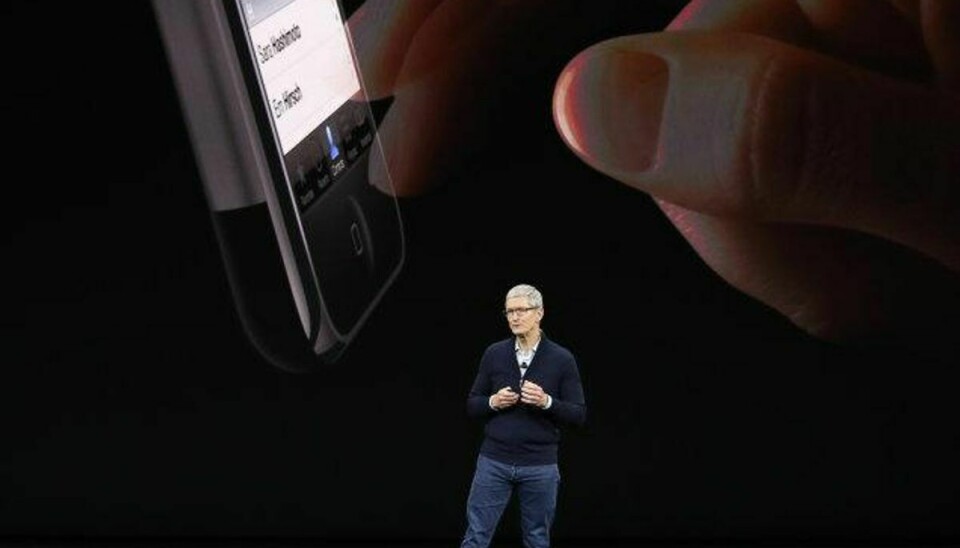 Apple præsenterer nye telefoner, opdateret smartwatch og tv. på et større pressemøde i Californien i selskabets nye hovedkvarter. Foto: Stephen Lam/Reuters