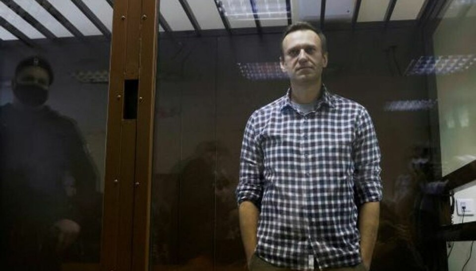 Læger: Han kan dø når som helst Den russiske oppositionsleder Aleksej Navalnyj, der her ses i retten i Moskva den 20. februar, har sultestrejket i knap tre uger. Foto: Maxim Shemetov/Reuters