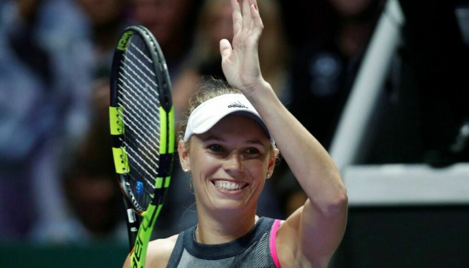 Wozniacki spiller i dag semifinale ved WTA-sæsonfinalerne. Foto: Scanpix/Edgar Su