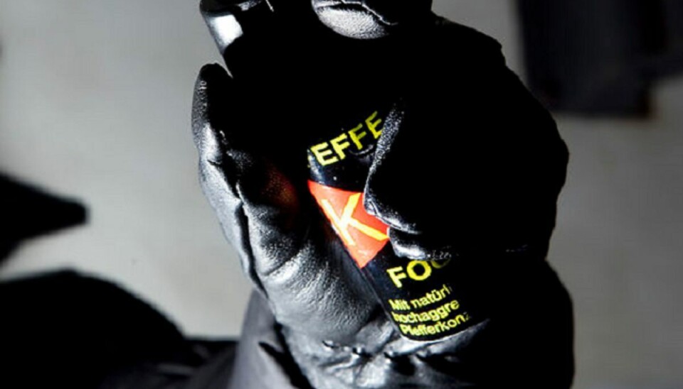 Mand hoppede rundt på politibil: SÅ fik han peber Politiet måtte trække peberspray for at neutralisere en 28-årig mand. Foto: Kristian Brasen/Scanpix.